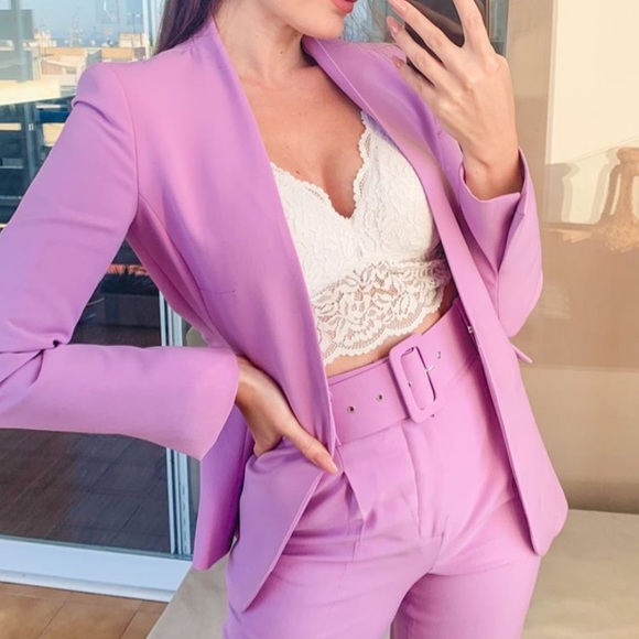 GORGEOUS ZARA NWT Blazer & Belted Pants Set - Picture 12 of 16